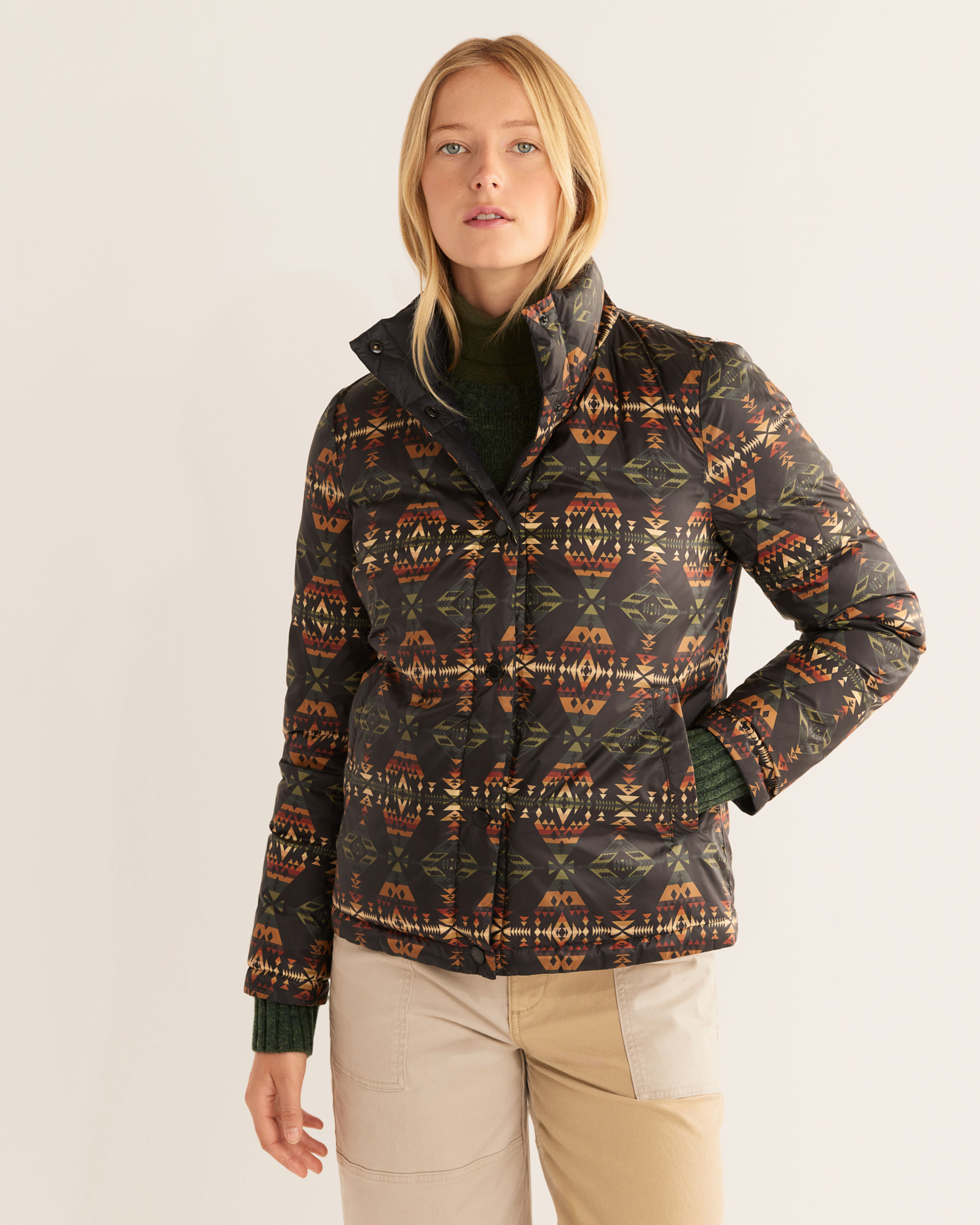 Stay Warm & Stylish: Women's Packable Down Reversible Jacket