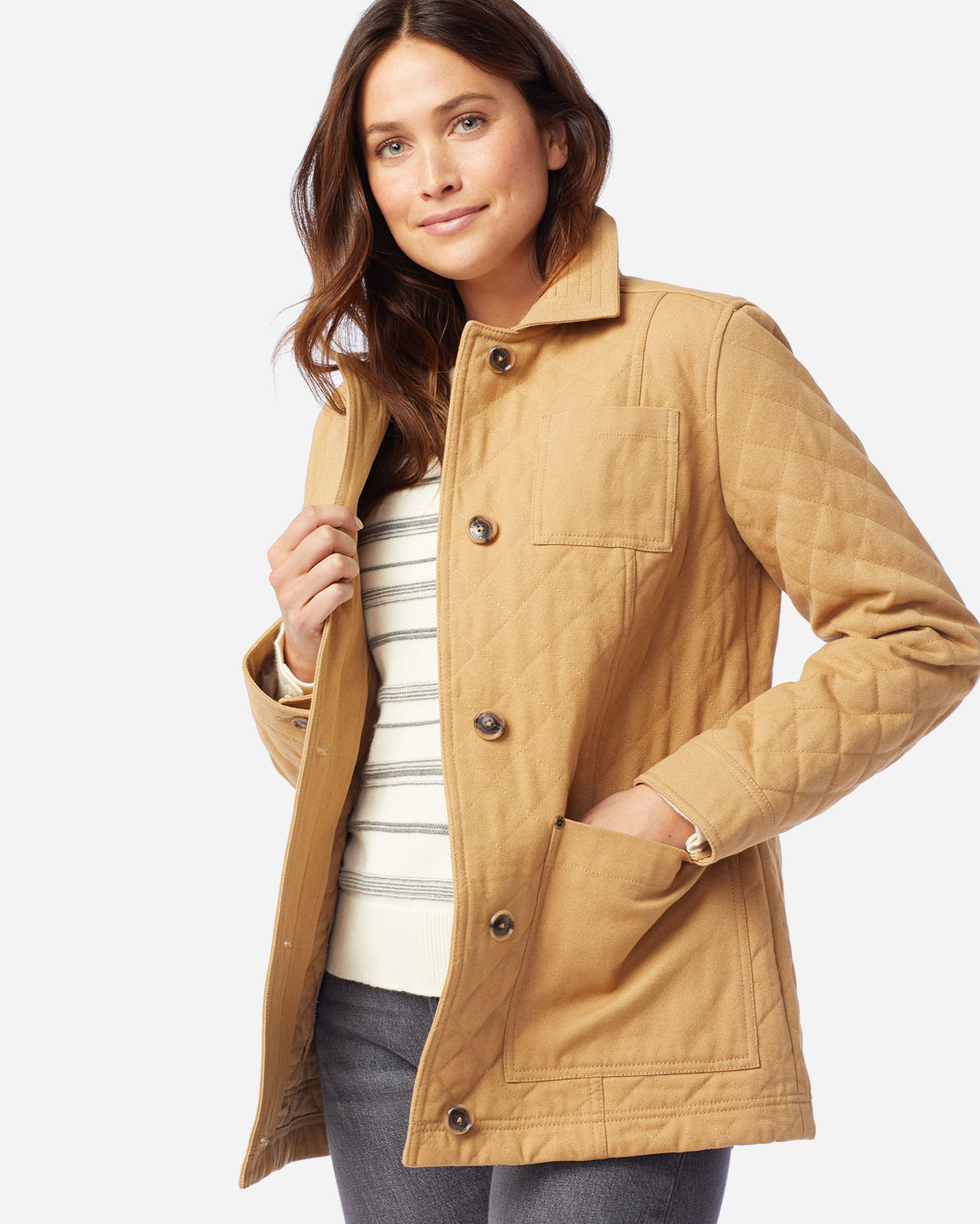 WOMEN S FERN QUILTED CANVAS BARN COAT