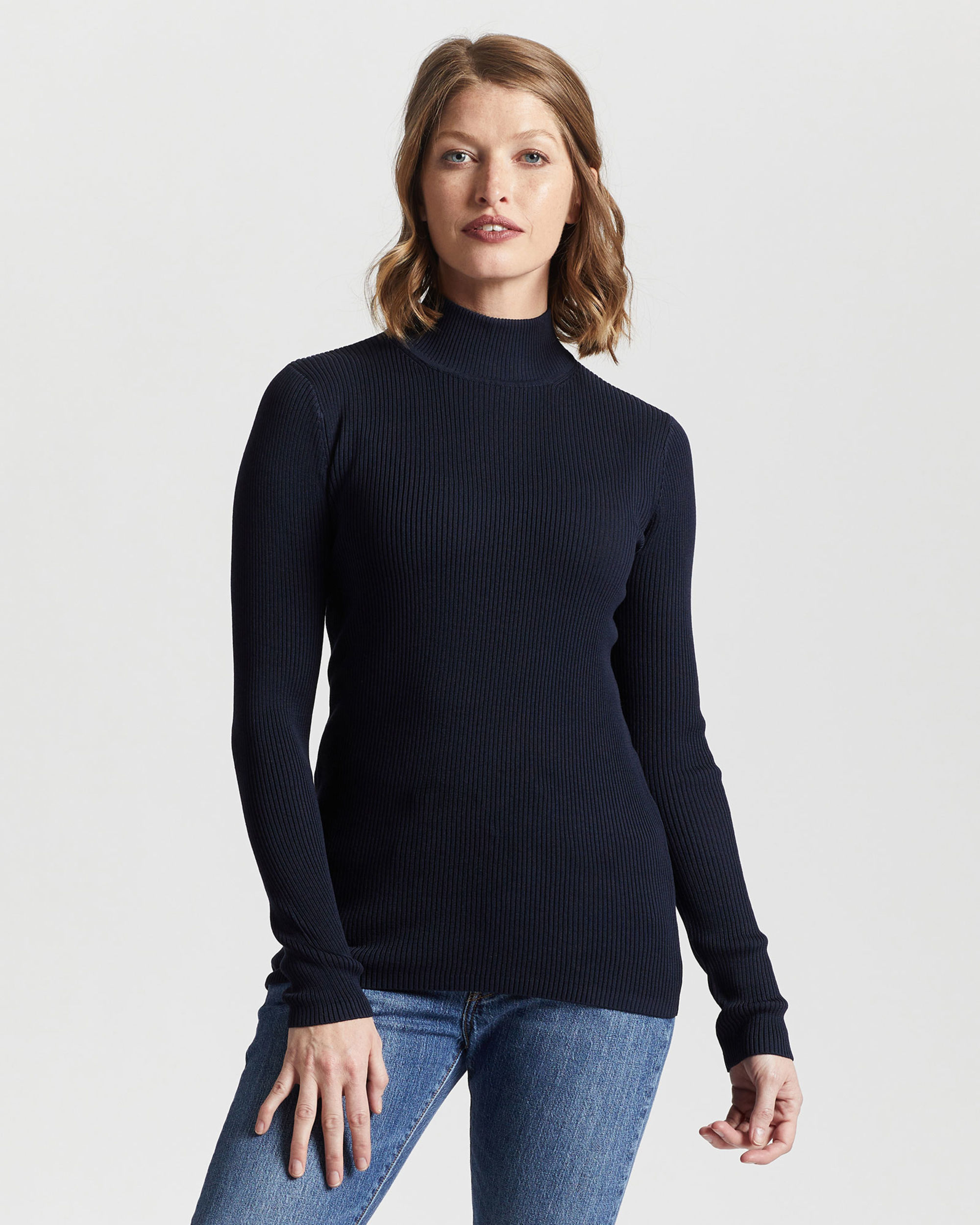 Women's Rib Mock Neck Pullover