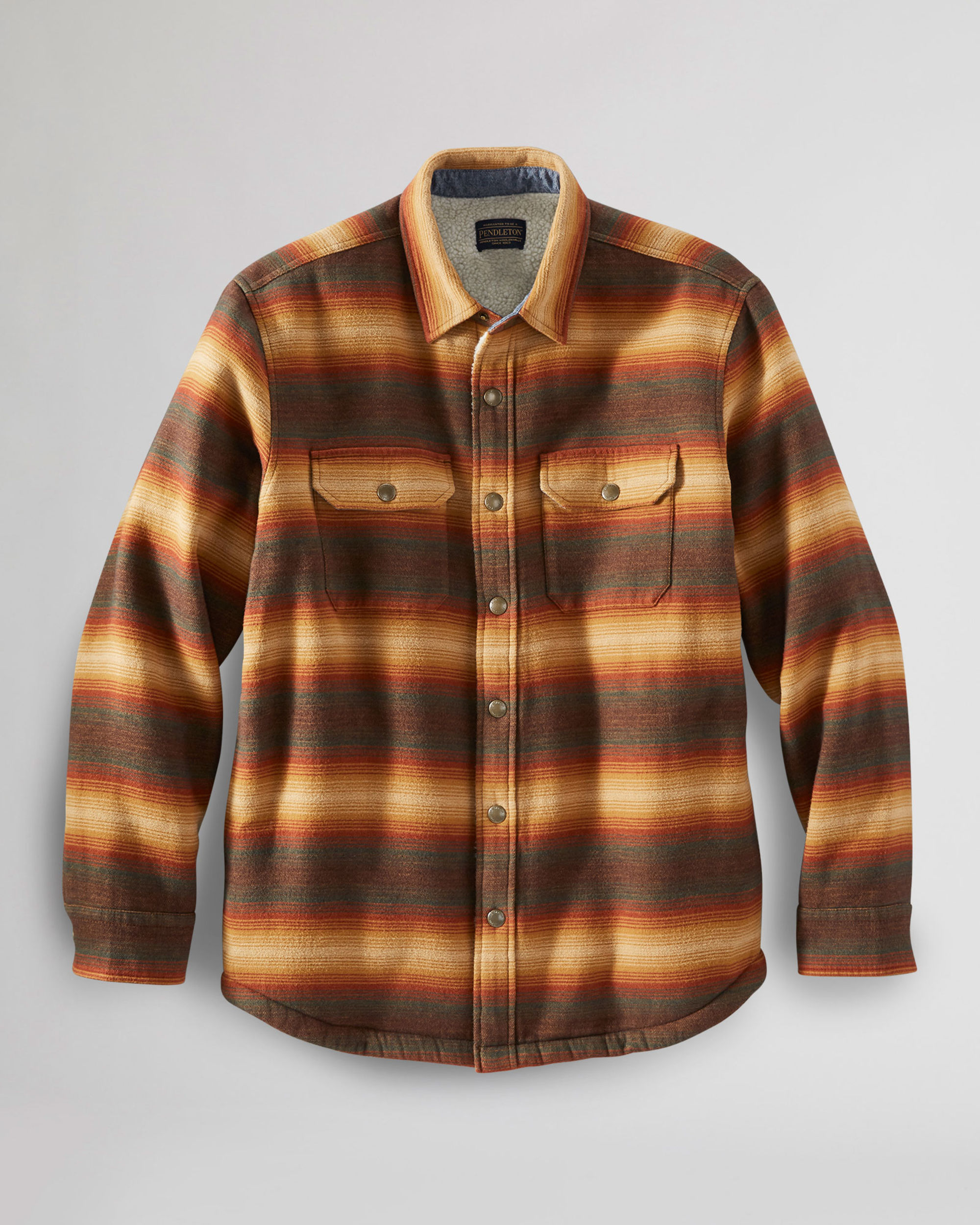 MEN S STRIPED SHERPA LINED SHIRT JACKET