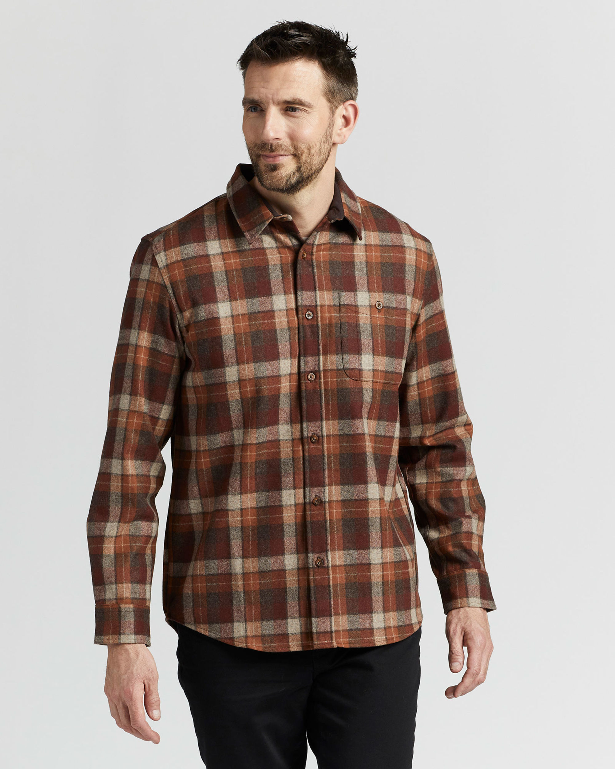 MEN'S PLAID ELBOW-PATCH TRAIL SHIRT