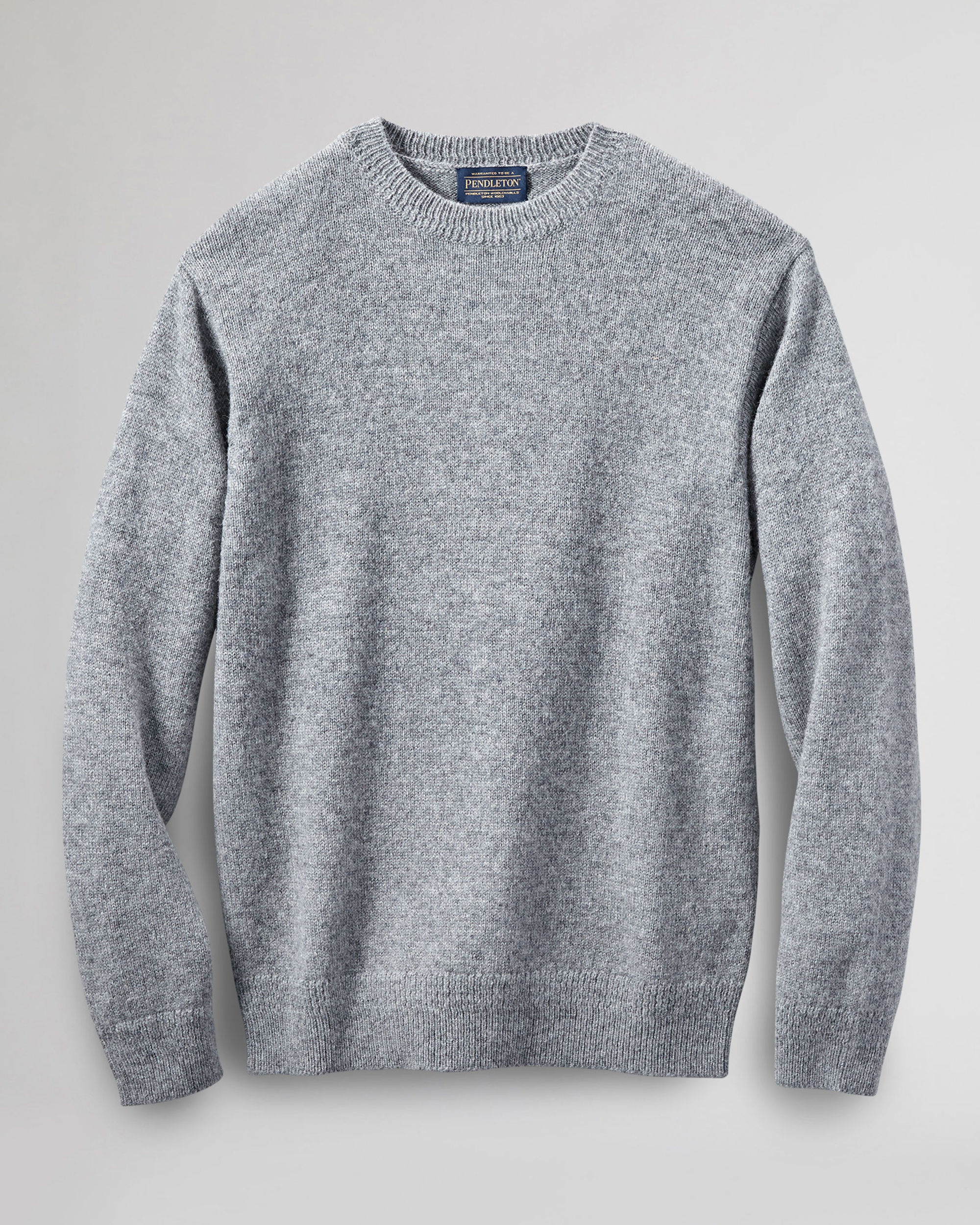 Shetland Crew Neck Jumper Mens - Grey