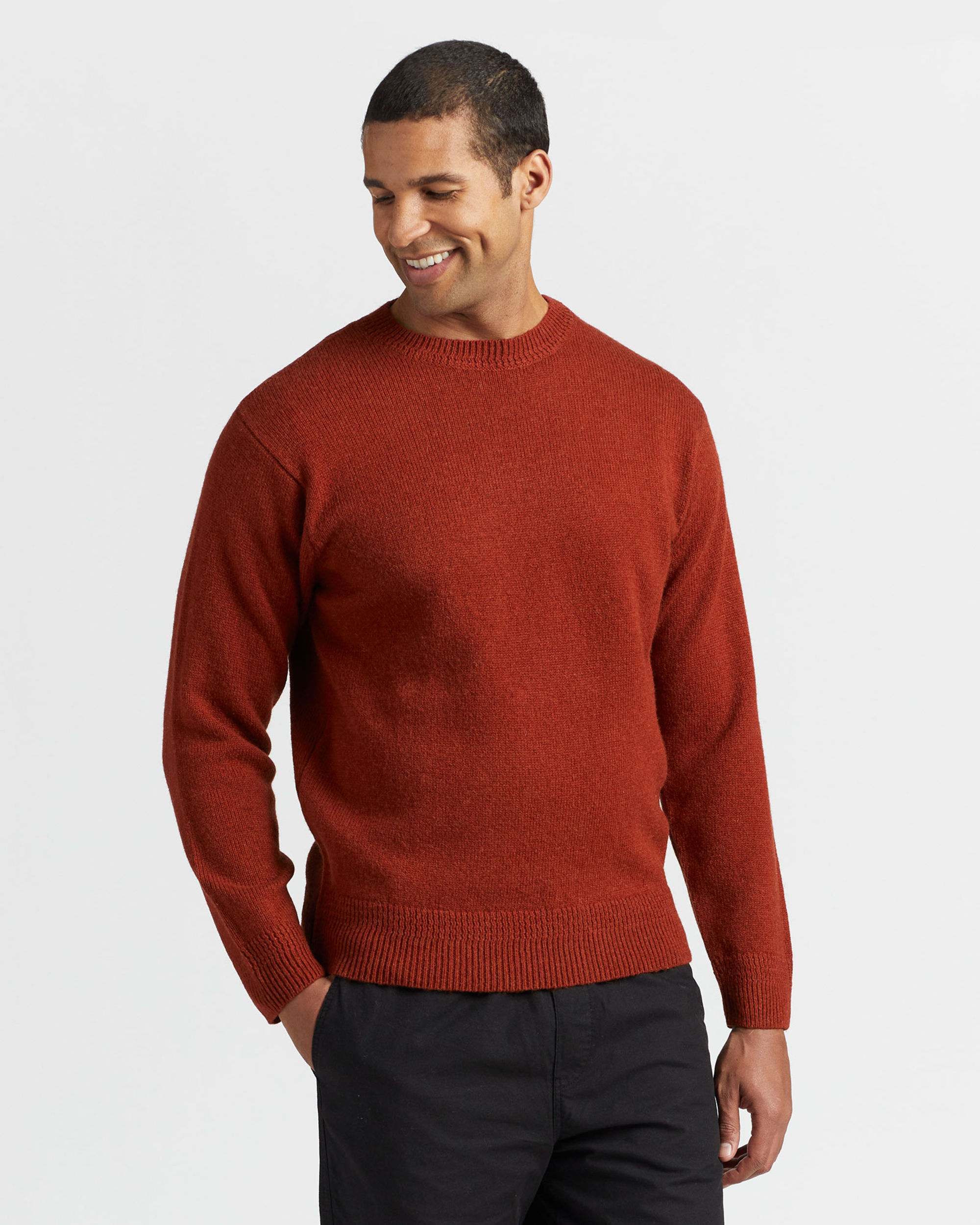Men's shetland wool crewneck sweater store