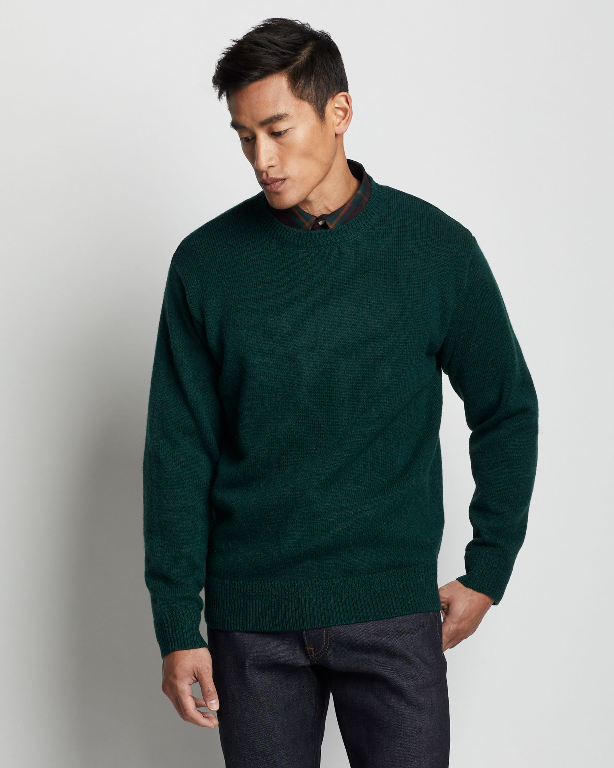 Shetland Crew Neck Jumper Mens