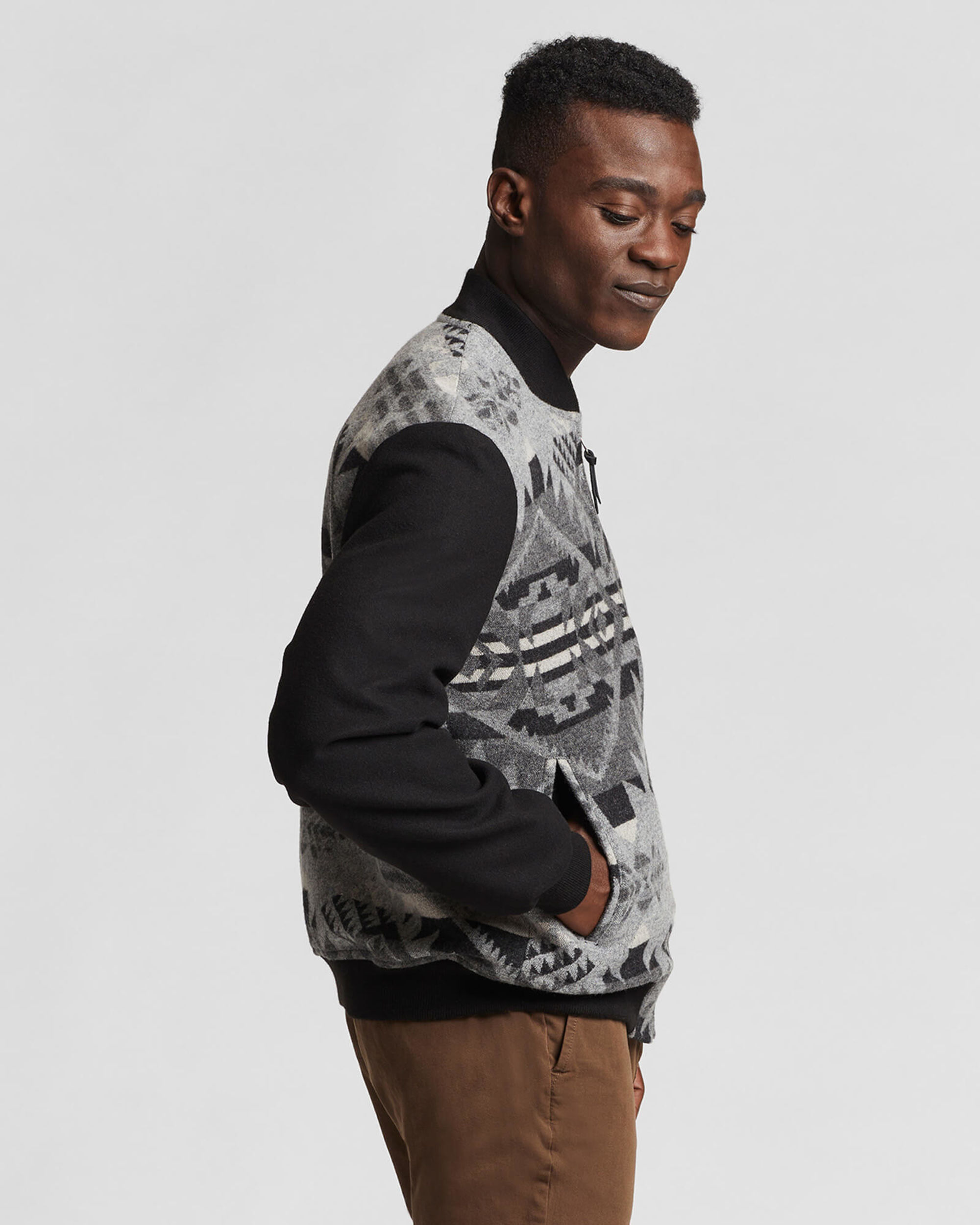 MEN S ZIP FRONT WOOL JACKET