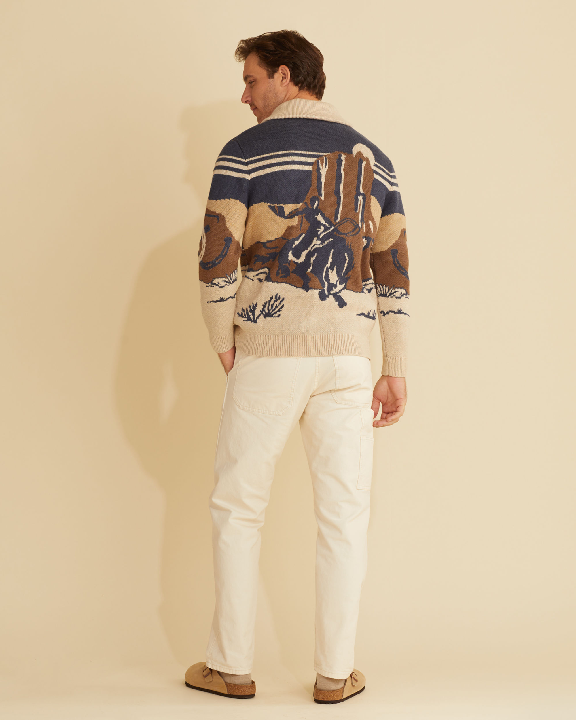 Western cardigan mens sales