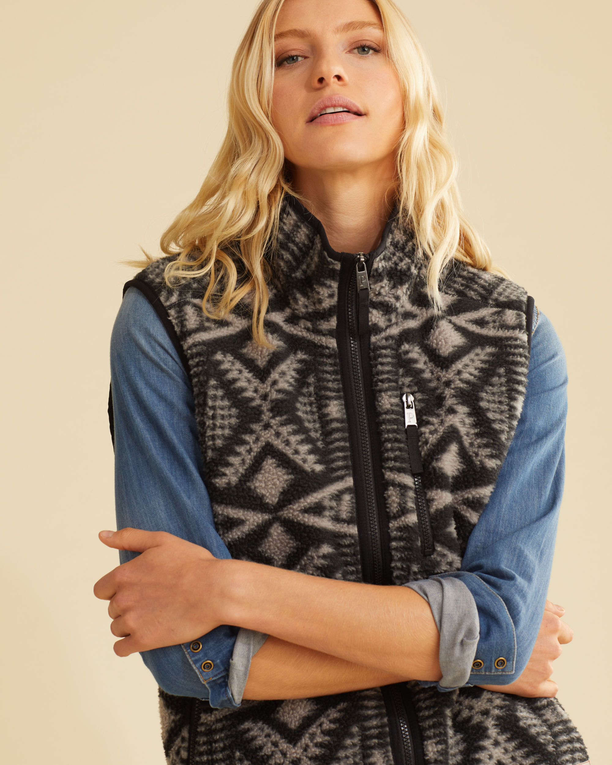 Unisex Fleece Vest, Lightweight, zip-front Fleece