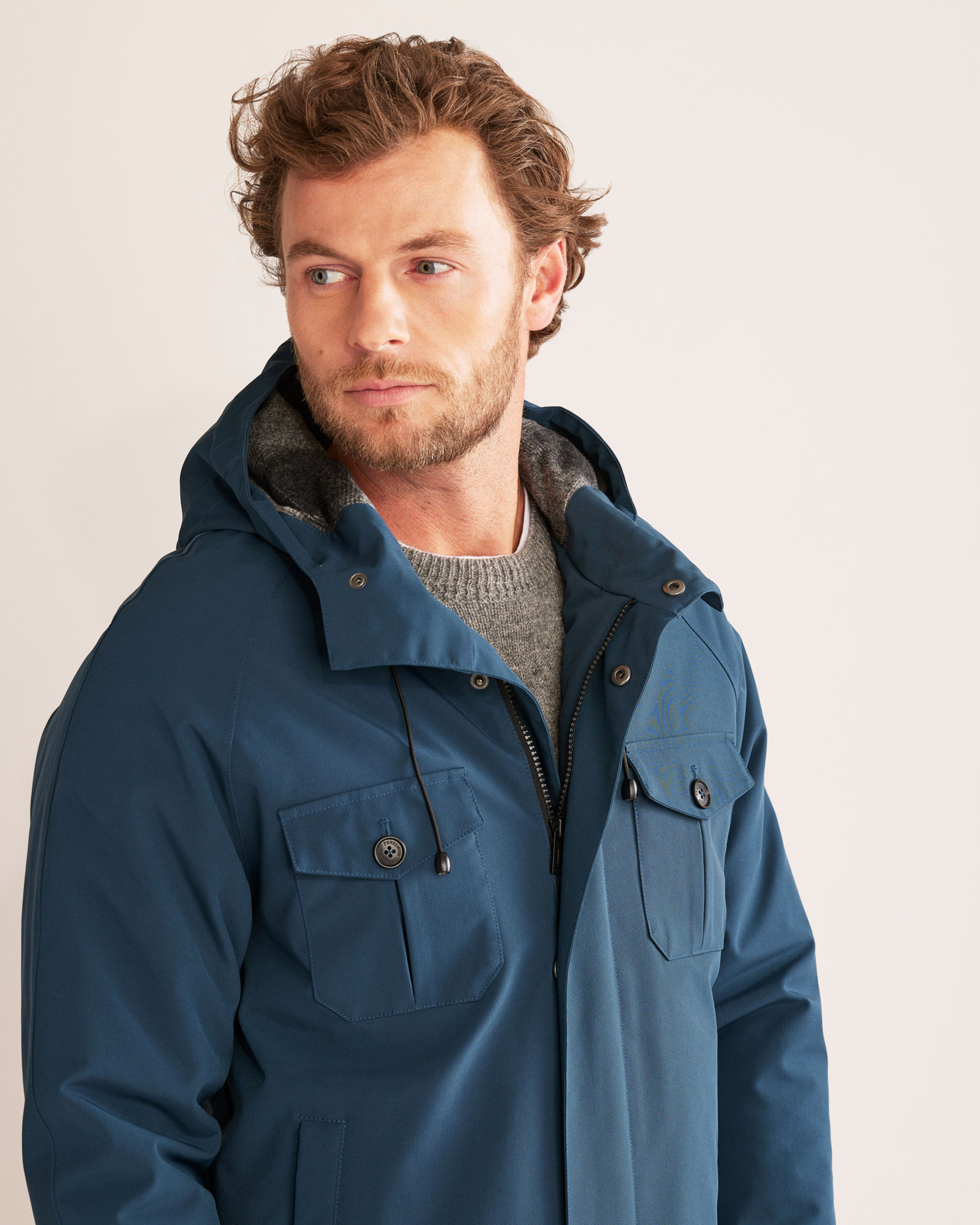 Blue rain hotsell jacket mens