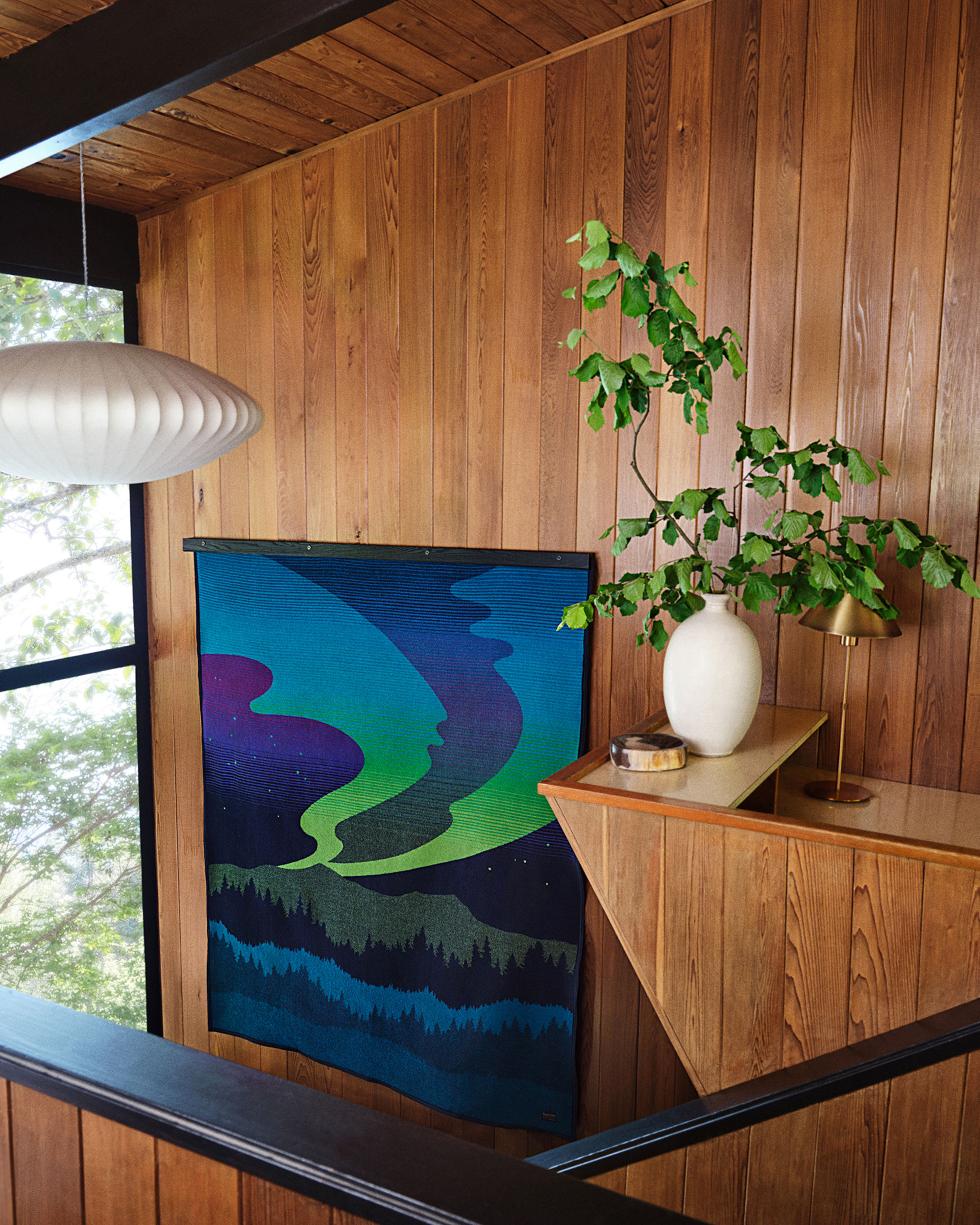 Blanket hung on wall shop