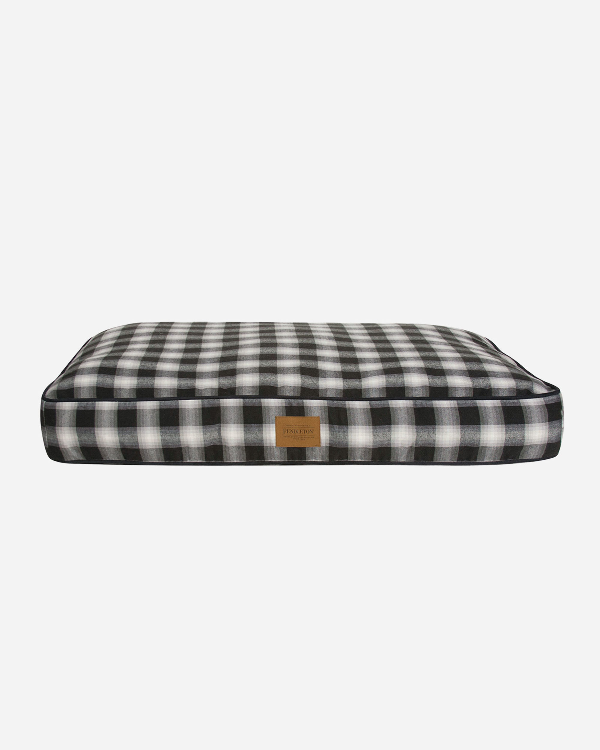 CHARCOAL OMBRE PLAID DOG BED