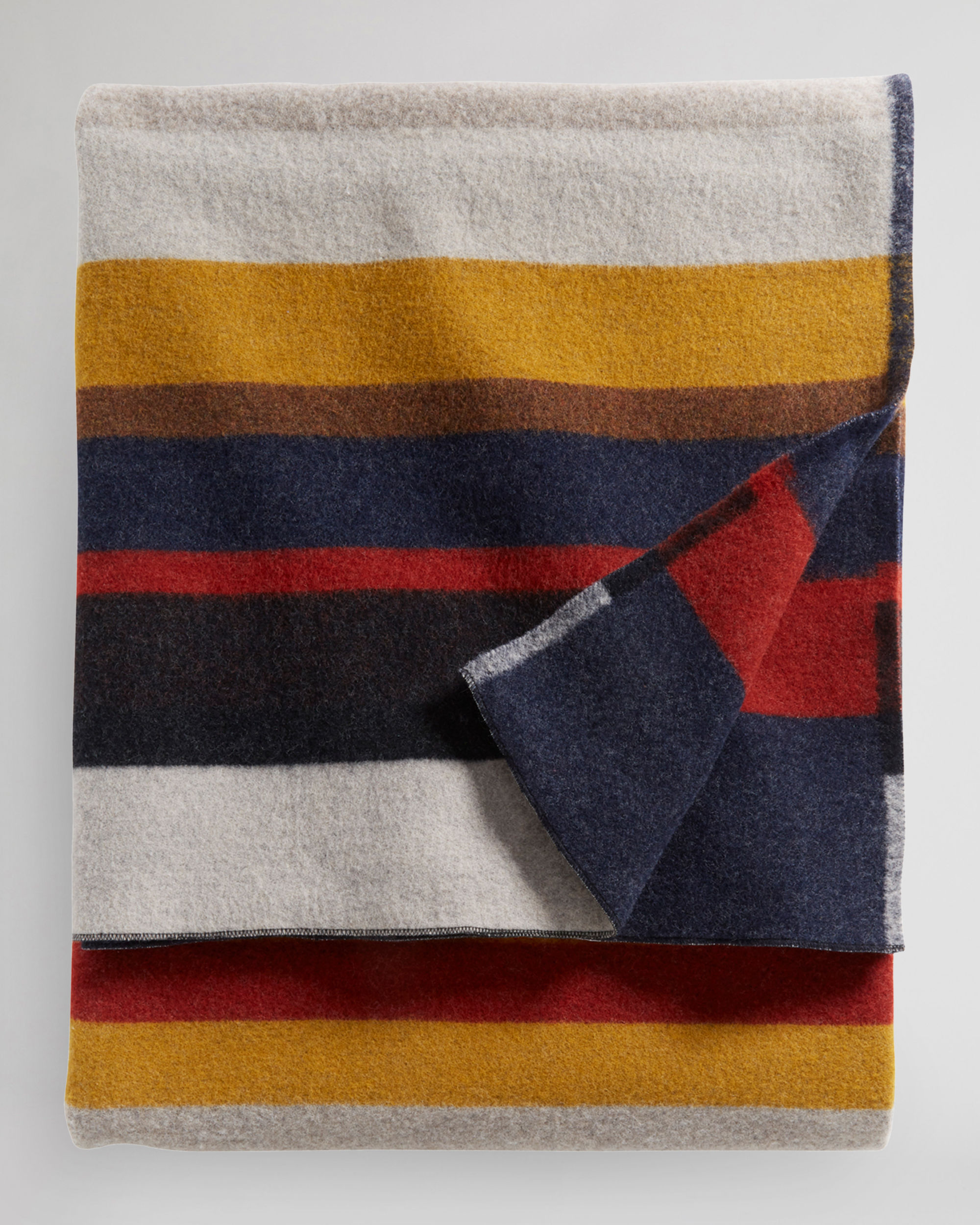 Bridger Stripe Blanket in Navy Cascade Print | Pendleton