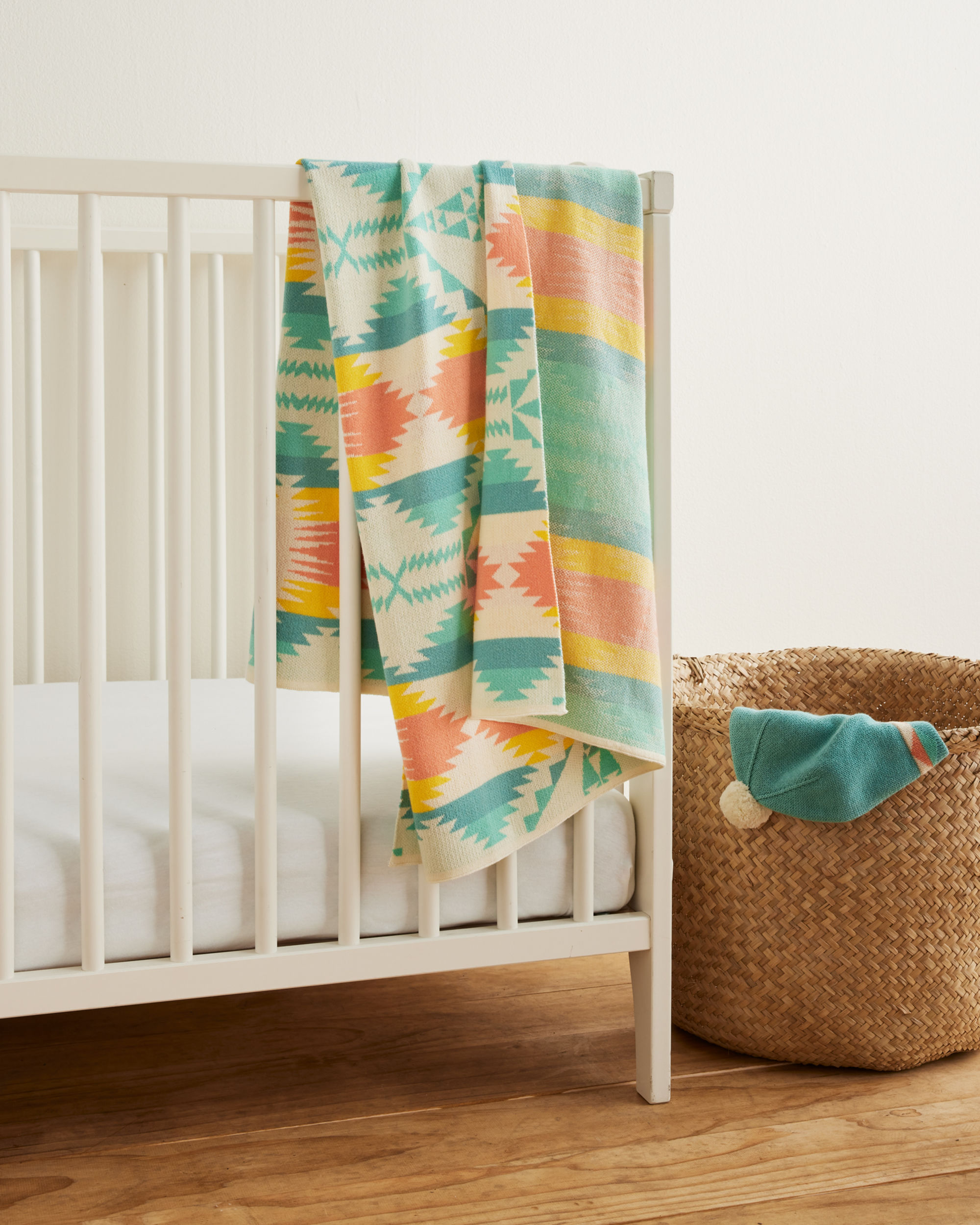 Knit Baby Blanket With Beanie