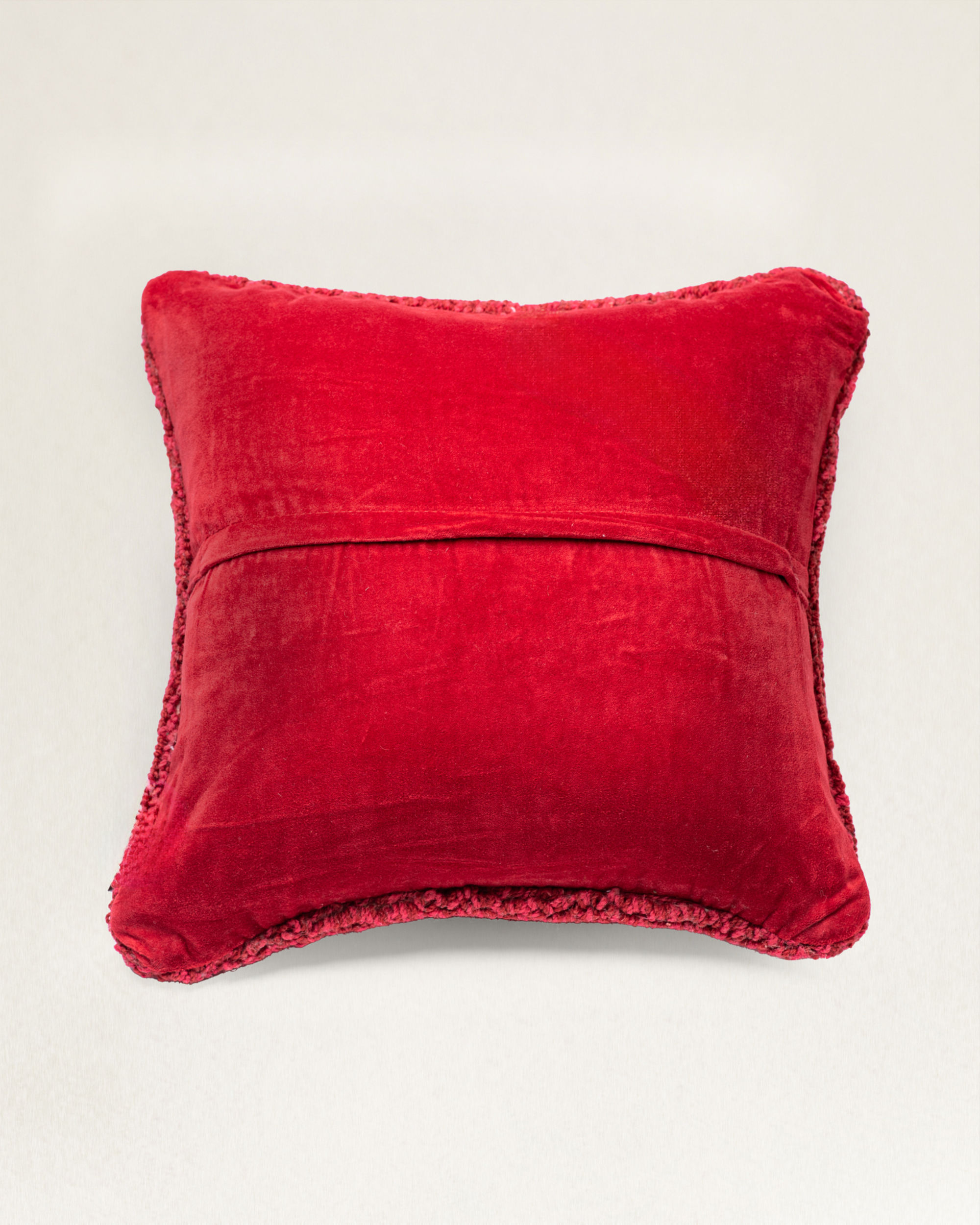 Red Soft Photo Square Pillow