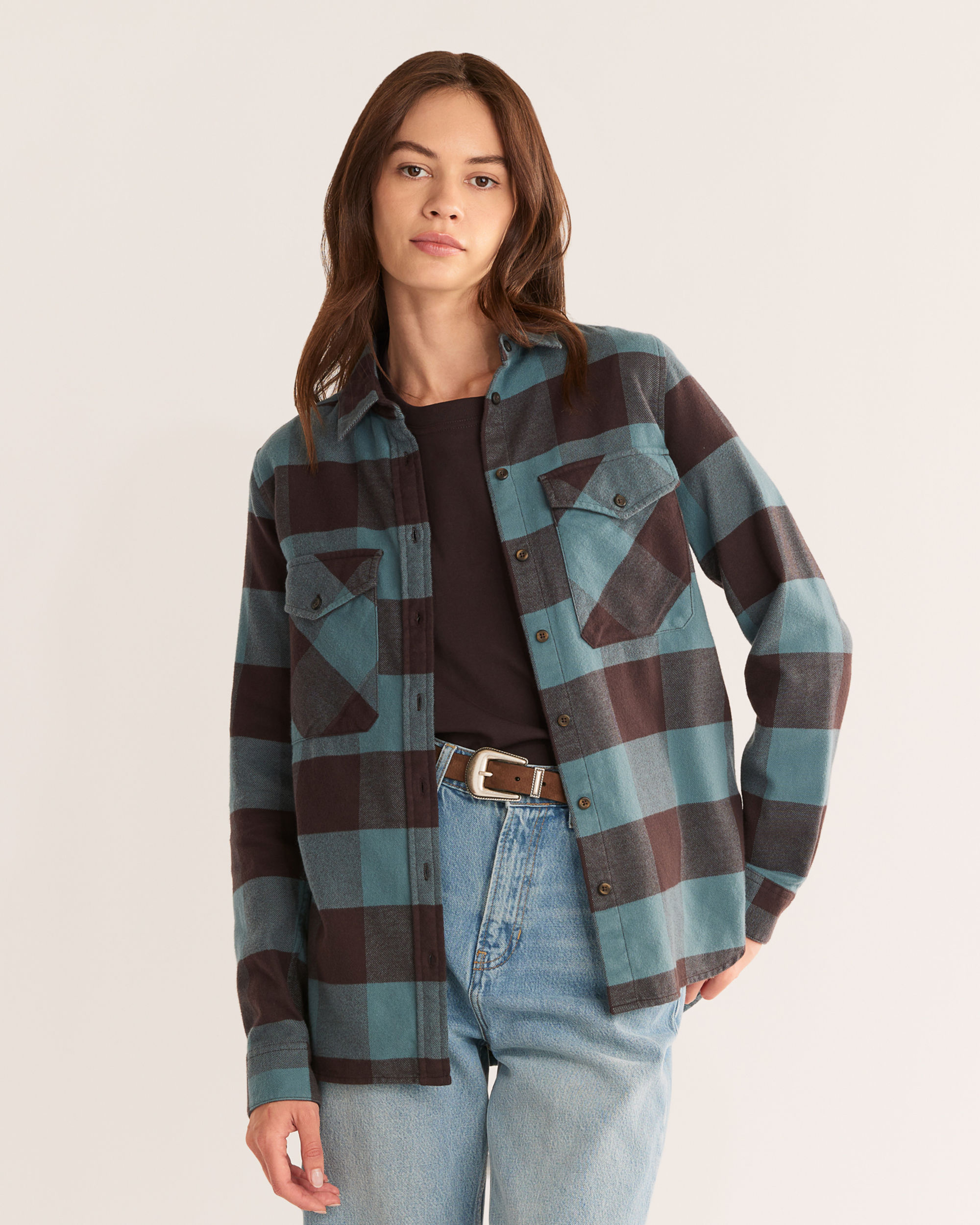 Womens Madison Double Brushed Flannel Shirt Pendleton