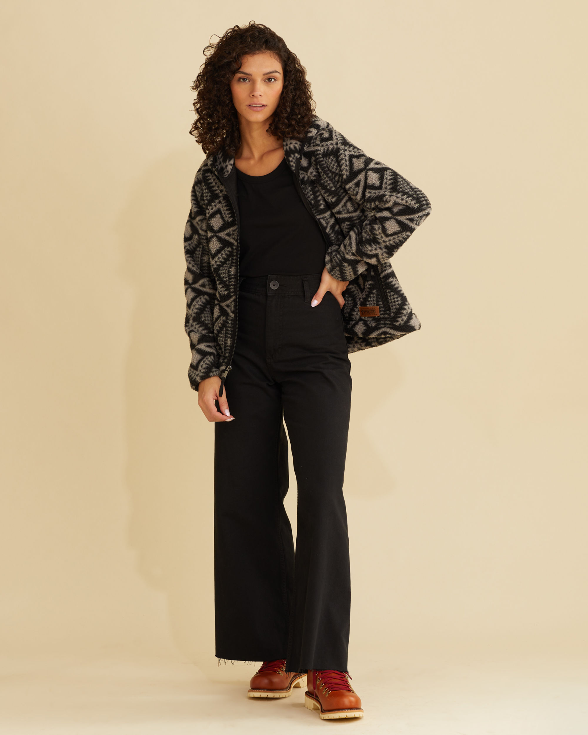 womens fleece hooded jacket