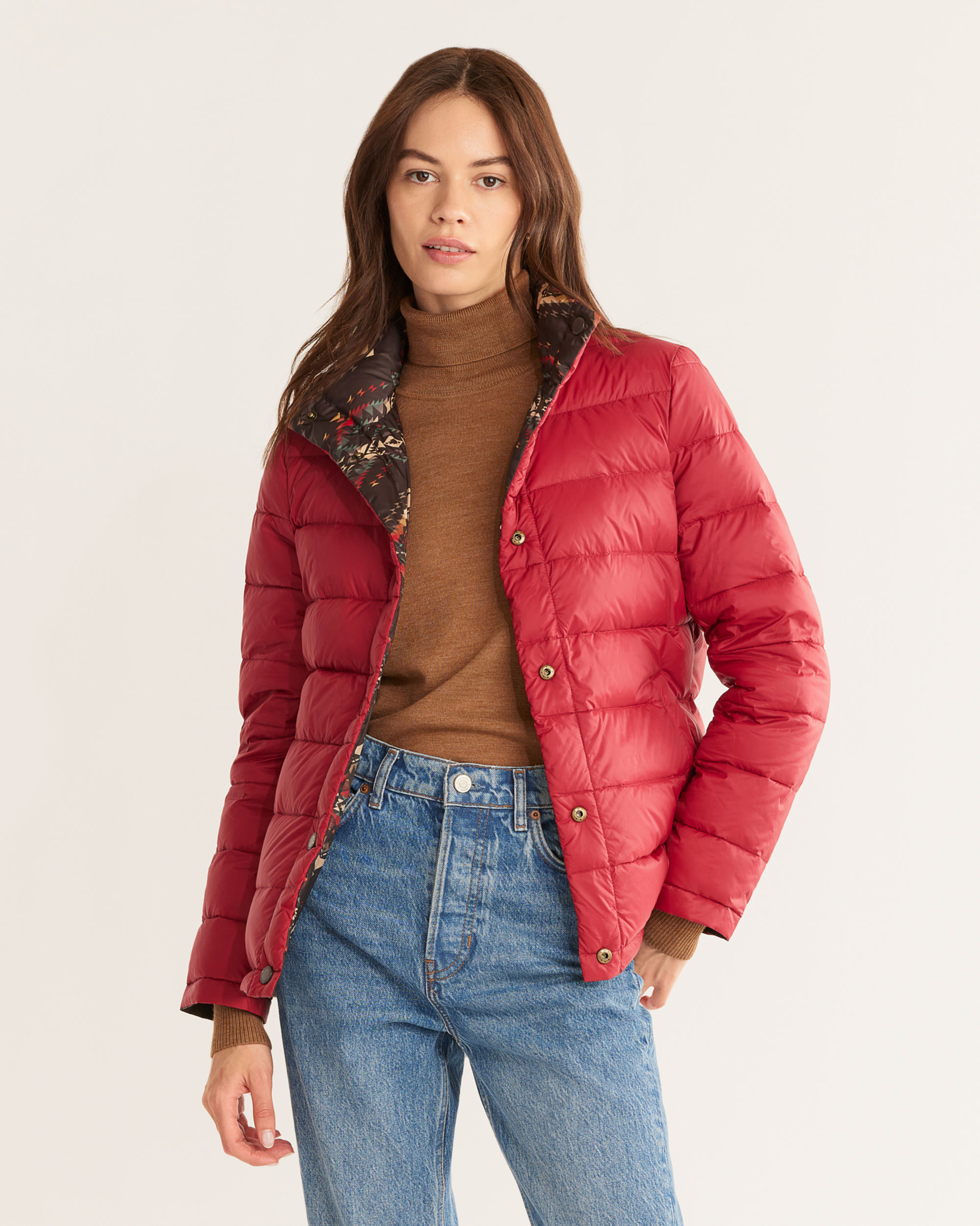 Stay Warm & Stylish: Women's Packable Down Reversible Jacket | Pendleton