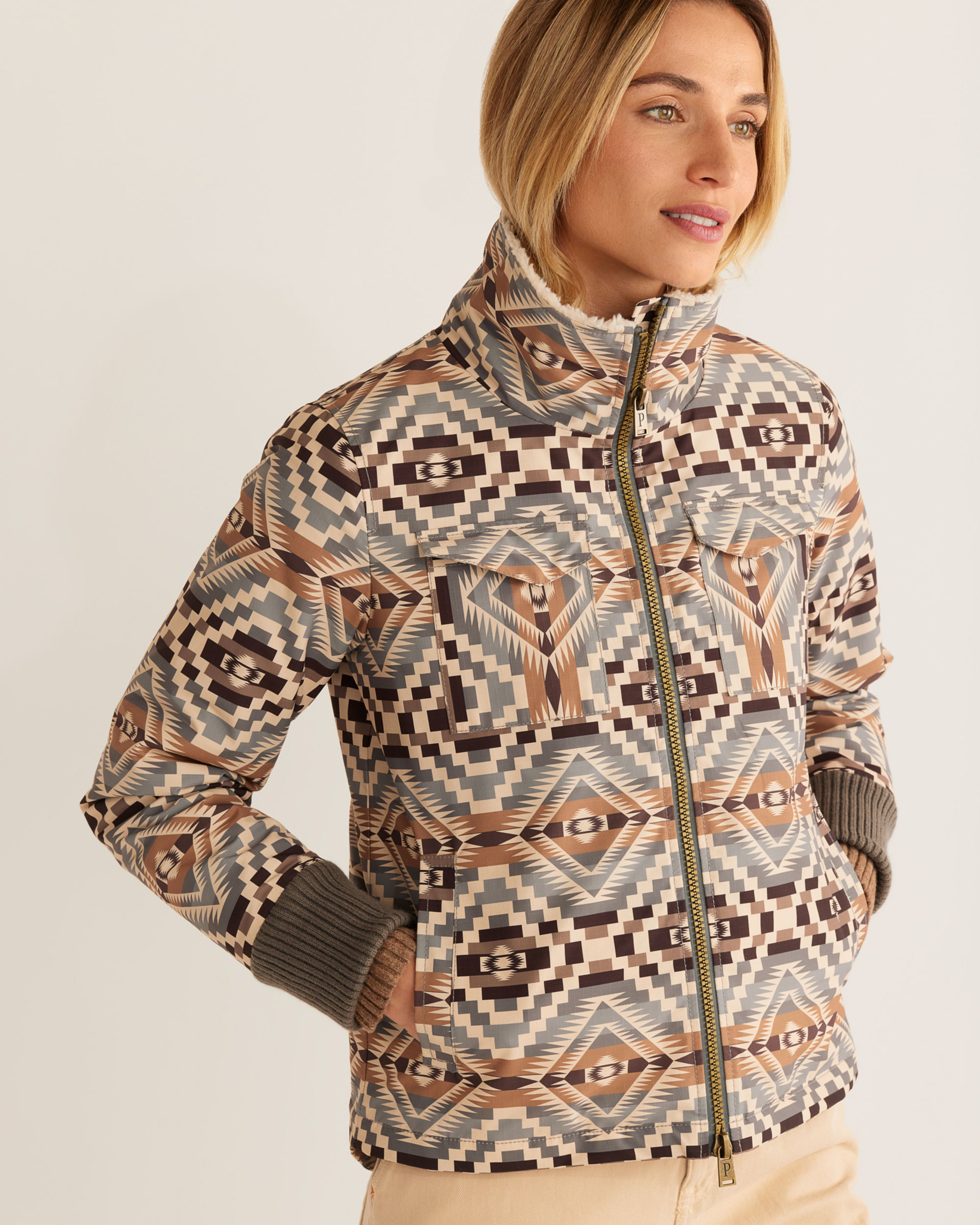Stay Stylish Cozy in Women #39 s Madera Zip Front Jacket Pendleton