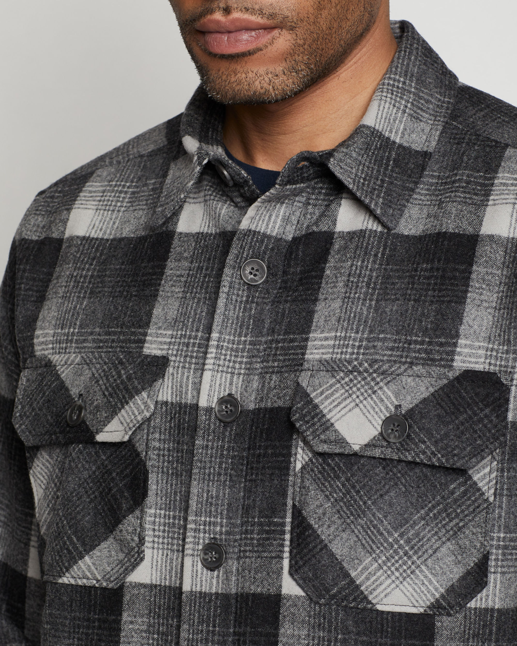 Men's Plaid Quilted Shirt Jacket