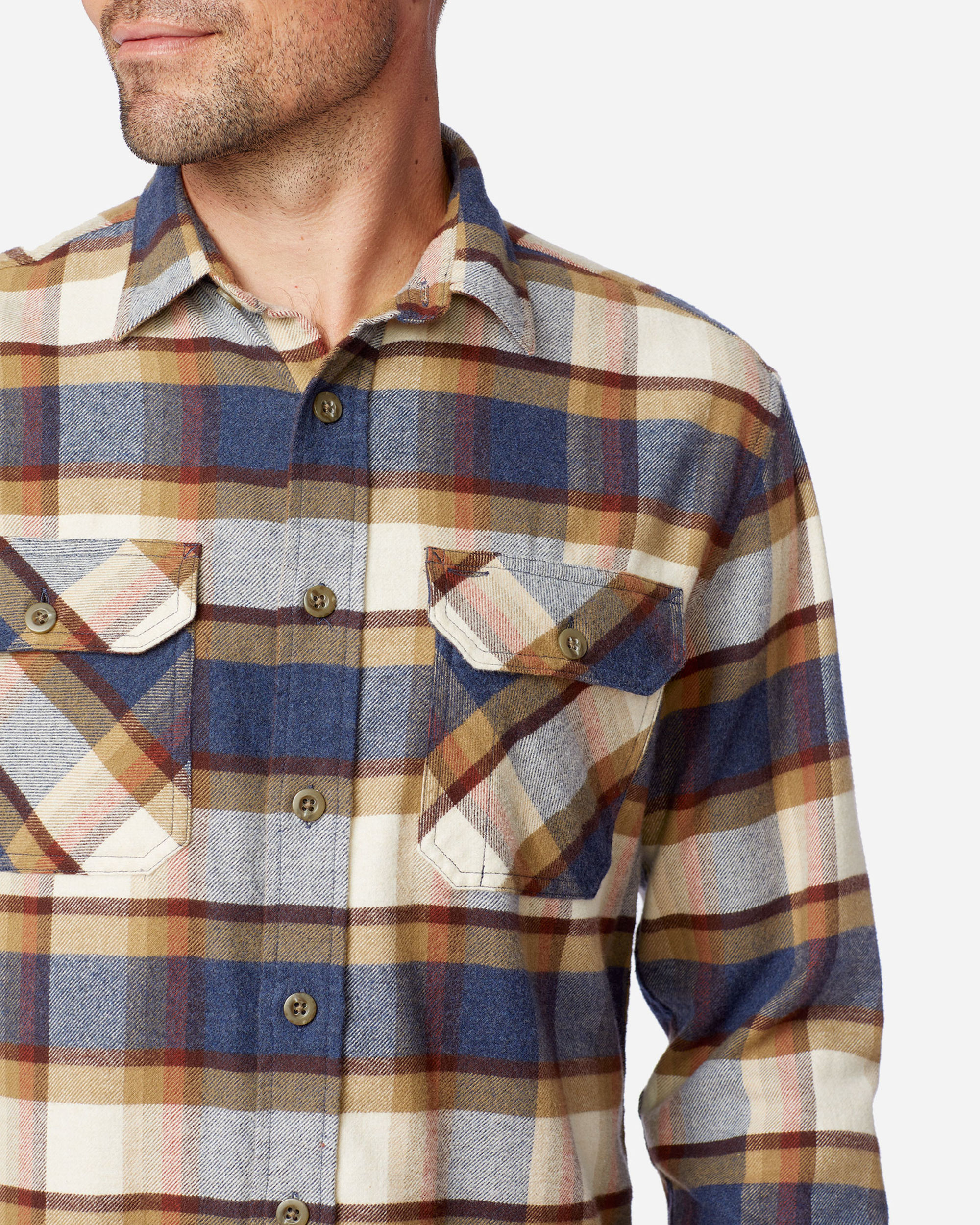 Men's Burnside Flannel Shirt, Grey & Blue | Pendleton