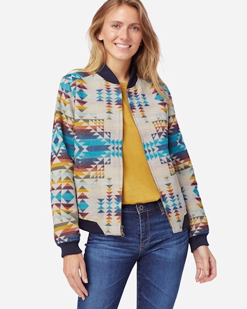 Pendleton Women's Jacquard Bomber Wool Coat