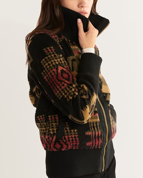 Theodore Willow Women's Fleece Bomber Jacket - Cozy, Stylish Outerwear for Fall & Winter