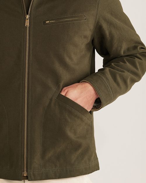 Pendleton Tahoma Men's Trucker Jacket - Big Sky Canvas, Corduroy Collar, Plaid Lined, Machine Washable